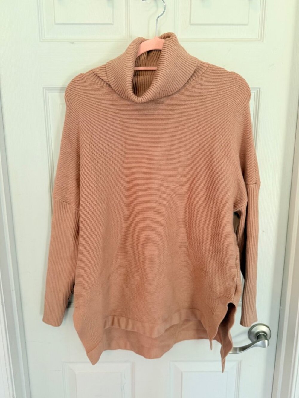 Lilllusory Tan Camel Ribbed Cowl Neck Dolman Sleeve Sweater XL